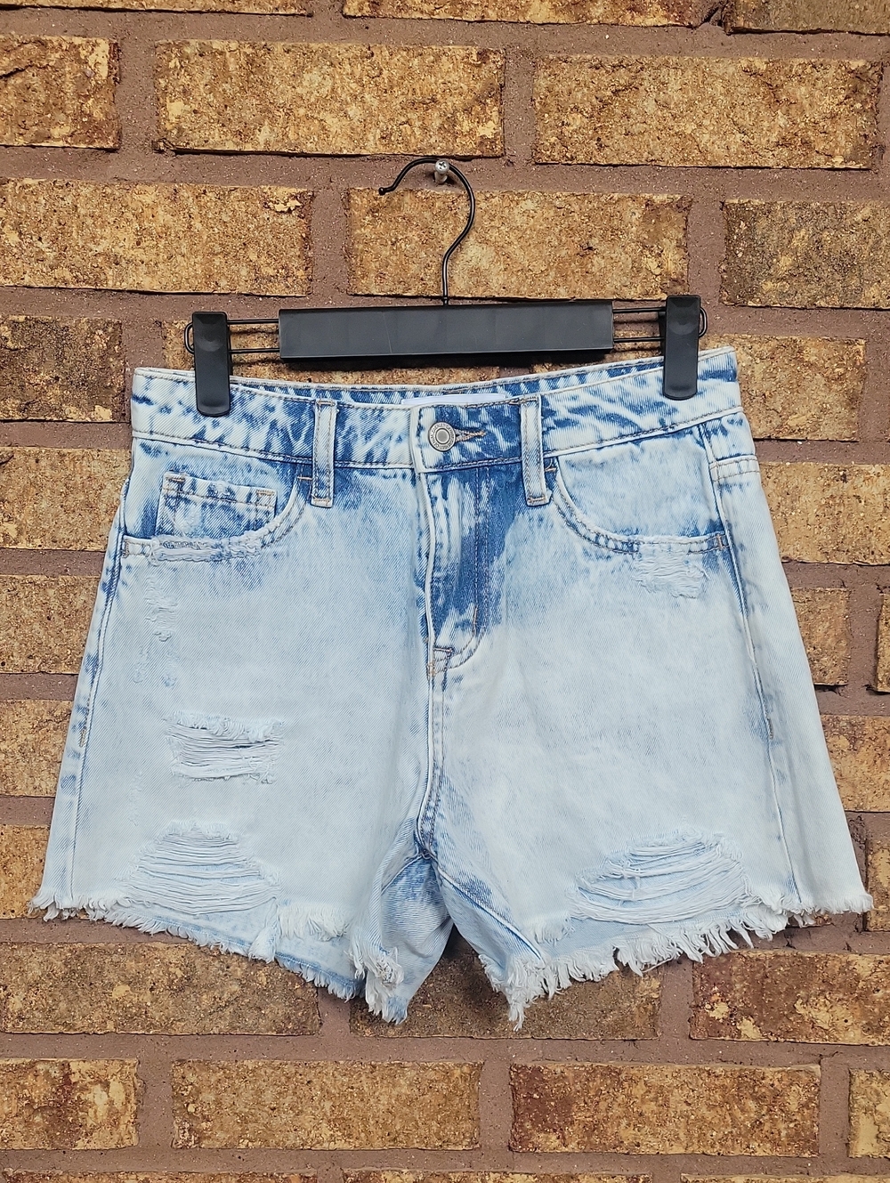 Vervet High-Waist 100% Cotton Light Wash Distressed Denim Shorts Size XS